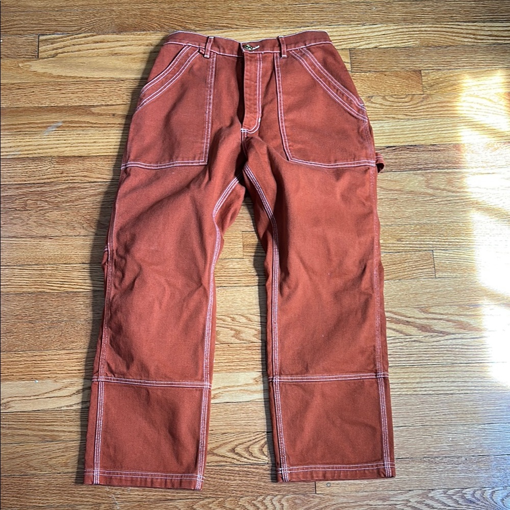 Big Bud Press Carpenter Jeans in Rust with White Accents